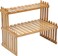 GURECOD 146185 2 Tiers Bamboo Plant Stand ShelfDesk Flower Pot HolderAdjustable Desktop Shelf Display Organizer Ladder Rack for Office Decorate Storage RackKitchen Rack 185 Length