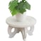VZODESR Small Plant Stand Kitchen Display Stand 10 inch Plant Holder Plant Stool Round Stand Risers Farmhouse Rustic Balcony Decor Pedestal Board Washed White