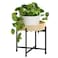 Bamworld Rattan Plant Stand Indoor Boho Plant Table for Large Plants Single Plant Stool Plant Holder for Living Room Bedroom