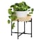 Bamworld Rattan Plant Stand Indoor Boho Plant Table for Large Plants Single Plant Stool Plant Holder for Living Room Bedroom