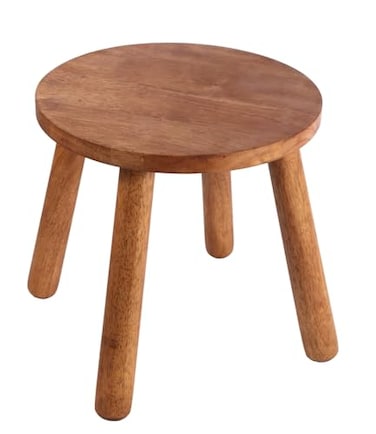 zaowofires Round Solid Wooden Step Stool Garden Stool118HPlant Stool Wood Legs Detachable for Plant Stand Kitchen BathroomBedroomLivingroom Walnut 118inch