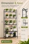 Yutrchey 5Tier Metal Plant Stand Heavy Duty Indoor Outdoor Flower Shelf for Multiple Pots 65 Tall Vertical Holder with Adjustable Leveling Feet WallFixing Kits Black