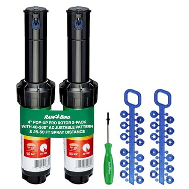 Rain Bird 5000 Rotor with Nozzle Tree 2 Pack 5000RCTREE Rotor Screwdriver Tool CPRTOOL 34 inch Inlet for Water Efficient 4 inch Pop Up Adjustable 40 360 Degree Arc 25 50 ft Radius