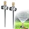 Acostop 2 Pack Metal Lawn Sprinklers for Yard 360 Coverage Water Sprinklers Adjustable Brass Nozzle with Aluminum Alloy Spike Base for Small Garden Irrigation