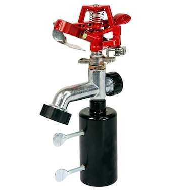 Chapin International Chapin 4984 TPost Impact Sprinkler 360 Degree Automatic Impact Sprinkler for Small Gardens and Lawns Up to 85ft Coverage Area Red