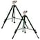 Hourleey Impact Sprinkler on Tripod Base 2 Pack Heavy Duty Sprinklers for Lawn Yard Garden 0360 Degree Large Area Coverage 34 Inch Connector Extension Legs Flip Locks with Brass Head