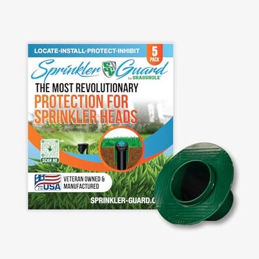 GRASSHOLE Sprinkler Head Guard Protector Prevents Damage from Mowers Trimmers 5 Pack Plastic