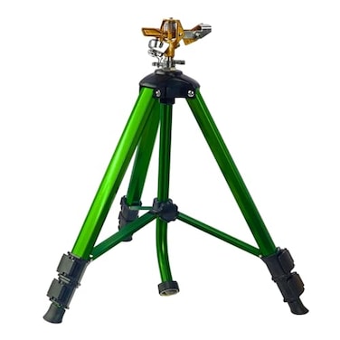 LIULO TOOL Impact Sprinkler on Tripod Base Tripod Sprinklers with Head 360 Degree Large Area Irrigation with Extension Legs Flip Locks Heavy Duty 34 Connector for Lawn Yard Garden