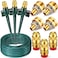 Landical Above Ground Irrigation Garden Sprinkler System 3 Pack Lawn Sprinkler and 328 ft Garden Hose Drip Irrigation System Garden Watering System DIY Plant Watering Set for YardDark Green