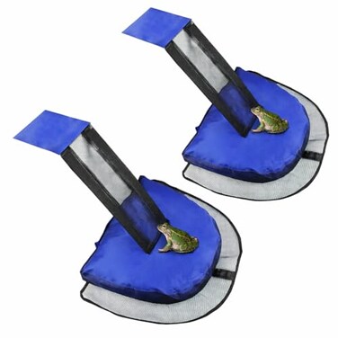 Fabflame 2 Pack Animal Saving Escape Ramp for Pools and Spas Frog and Animals Saver for The PoolFloating Ramp Rescues Blue 2Pack