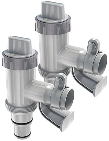 MASCARRY PATENTED Above Ground Swimming Pool Hose Adapter with Plunger Valve and Pipe Holder Replacement Parts for Pool Pump System 2 PACK