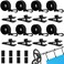 codree 24 Pcs Pool Solar Cover Reel Attachment Kit Inground Swimming Pool Solar Cover Straps and Clips Solar Blanket Strap Kit Including 8 Straps with Hooks 8 Clips and 8 Touch Fastener Black