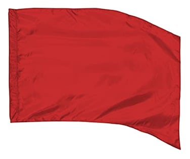 Cousin's Concert Attire Red Color Guard Flag Curved Rectangle Solid Color Flag for Practice Made of Easy to Clean Polyester Habutai