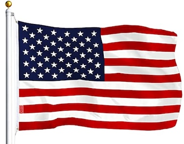 G128 American USA Flag 3x5 Ft LiteWeave Series Printed 100D Polyester Country Flag Vibrant Colors Brass Grommets