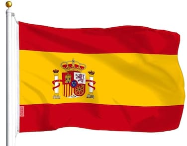 G128 Spain Spanish Flag 3x5 Ft LiteWeave Series Printed 100D Polyester Country Flag Vibrant Colors Brass Grommets