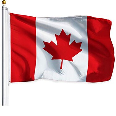 G128 Canada Canadian Flag 3x5 Ft LiteWeave Series Printed 100D Polyester Country Flag Vibrant Colors Brass Grommets