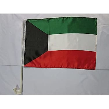 AZ FLAG Kuwait Car Flag 18 x 12 Kuwaiti Car flags 30 x 45cm Banner 18x12 INCHES PLASTIC STICK