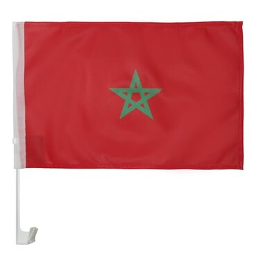 AZ FLAG Morocco Car Flag 18 x 12 Moroccan Car flags 30 x 45cm Banner 18x12 INCHES PLASTIC STICK