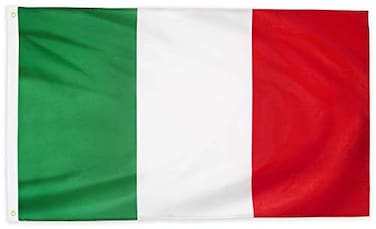 DANF FLAG DANF Italy Flag 3x5 Ft Thick Polyester Fade Resistant Brass Grommets Canvas Header italian National Flags 3 X 5 Feet
