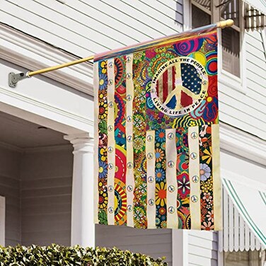 FLAGWIX Peace Hippie Flag Decorative Home Garden Flag 30x40
