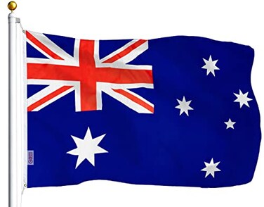G128 Australia Australian Flag 3x5 Ft LiteWeave Series Printed 100D Polyester Country Flag Vibrant Colors Brass Grommets