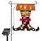 Qunlight Halloween Trick Or Treat Graden Flag lights without flag pole Double Sided Witch Feet Flag Banner 171172Inch 16 Warm White LED with 8modes Solar Panel Decorations for OutdoorYard Home