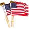Thirty seven DAYS 50 Pack Small American Flags on Stick 5x8 InchMini American US FlagsAmerican Hand Held Stick Flags Spear Top 5x8 Inch50 pack