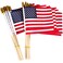 Thirty seven DAYS 50 Pack Small American Flags on Stick 5x8 InchMini American US FlagsAmerican Hand Held Stick Flags Spear Top 5x8 Inch50 pack