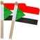 TSMD Sudan Stick Flag Sudanese Small Mini Hand Held Flags5x8 Inch12 Pack
