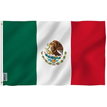 Anley Fly Breeze 3x5 Foot Mexico Flag Vivid Color and Fade proof Canvas Header and Double Stitched Mexican MX National Flags Polyester with Brass Grommets 3 X 5 Ft