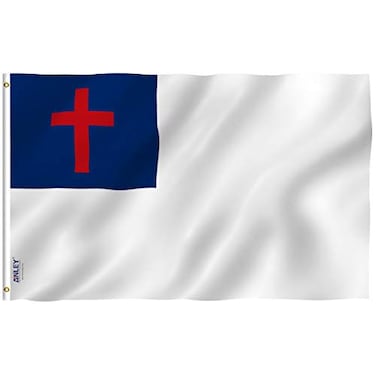 Anley Fly Breeze 3x5 Foot Christian Flag Vivid Color and Fade proof Canvas Header and Double Stitched Religious Flags Polyester with Brass Grommets 3 X 5 Ft