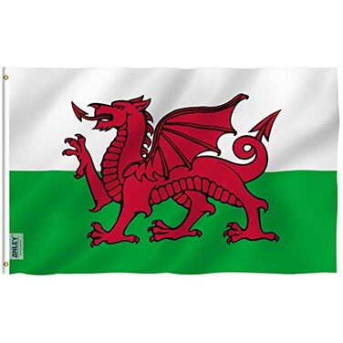 Anley Fly Breeze 3x5 Foot Wales Flag Vivid Color and Fade Proof Canvas Header and Double Stitched Welsh National Flags Polyester with Brass Grommets 3 X 5 Ft