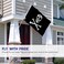 Anley Fly Breeze 3x5 Foot Jolly Roger Flag with Patch Vivid Color and Fade proof Canvas Header and Double Stitched Pirate Flags Polyester with Brass Grommets 3 X 5 Ft