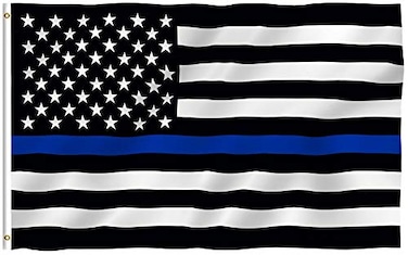 Anley Fly Breeze 3x5 Foot Thin Blue Line US National Flag Vivid Color and Fade proof Canvas Header and Double Stitched Honoring Law Enforcement Officers Flags Polyester with Brass Grommets