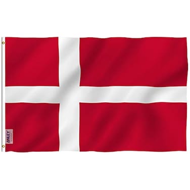 ANLEY Fly Breeze 3x5 Foot Denmark Flag Vivid Color and Fade Proof Canvas Header and Double Stitched Danish Dane National Flags Polyester with Brass Grommets 3 X 5 Ft