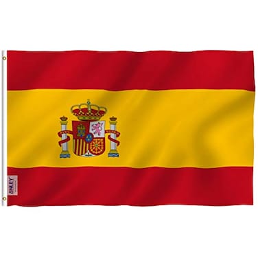 Anley Fly Breeze 3x5 Foot Spain Flag Vivid Color and Fade proof Canvas Header and Double Stitched Spainish National Flags Polyester with Brass Grommets 3 X 5 Ft