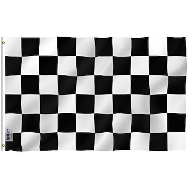 ANLEY Fly Breeze 3x5 Foot Checkered Flag Vivid Color and Fade proof Canvas Header and Double Stitched Black and White Racing Flags Polyester with Brass Grommets 3 X 5 Ft