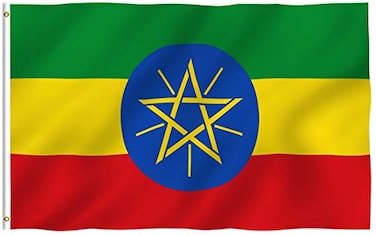 ANLEY Fly Breeze 3x5 Foot Ethiopia Flag Vivid Color and Fade Proof Canvas Header and Double Stitched Ethiopian National Flags Polyester with Brass Grommets 3 X 5 Ft