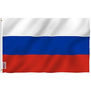 Anley Fly Breeze 3x5 Foot Russia Flag Vivid Color and Fade proof Canvas Header and Double Stitched Russian Federation National Flags Polyester with Brass Grommets 3 X 5 Ft