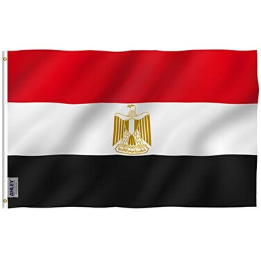 Anley Fly Breeze 3x5 Foot Egypt Flag Vivid Color and Fade proof Canvas Header and Double Stitched Egyptian Flags Polyester with Brass Grommets 3 X 5 Ft