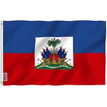 Anley Fly Breeze 3x5 Foot Haiti Flag Vivid Color and Fade proof Canvas Header and Double Stitched Haitian National Flags Polyester with Brass Grommets 3 X 5 Ft