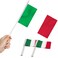 Anley Italy Mini Flag 12 Pack Hand Held Small Miniature Italian Flags on Stick Fade Resistant Vivid Colors 5x8 Inch with Solid Pole Spear Top