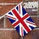 Anley British Union Jack UK Mini Flag 12 Pack Hand Held Small Miniature Great Britain Flags on Stick Fade Resistant Vivid Colors 5x8 Inch with Solid Pole Spear Top