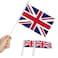 Anley British Union Jack UK Mini Flag 12 Pack Hand Held Small Miniature Great Britain Flags on Stick Fade Resistant Vivid Colors 5x8 Inch with Solid Pole Spear Top