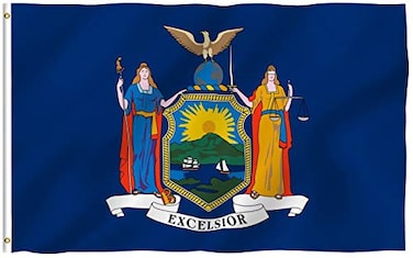 ANLEY Fly Breeze 3x5 Foot New York State Flag Vivid Color and Fade Proof Canvas Header and Double Stitched New Yorker NY Flags Polyester with Brass Grommets 3 X 5 Ft