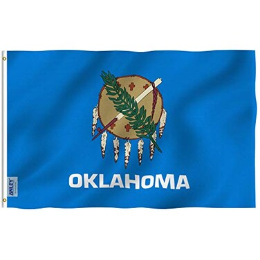 Anley Fly Breeze 3x5 Foot Oklahoma State Flag Vivid Color and Fade Proof Canvas Header and Double Stitched Oklahoma OK Flags Polyester with Brass Grommets 3 X 5 Ft