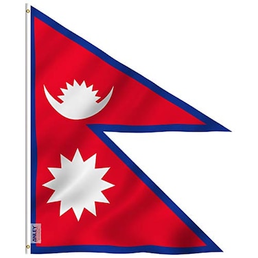 Anley Fly Breeze 2x3 Foot Nepal Flag Vivid Color and Fade Proof Canvas Header and Double Stitched Nepalese Flags Polyester with Brass Grommets 2 X 3 Ft