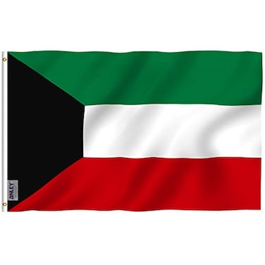 Anley Fly Breeze 3x5 Feet Kuwait Flag Vivid Color and Fade Proof Canvas Header and Double Stitched State of Kuwait Flags Polyester with Brass Grommets 3 X 5 FT
