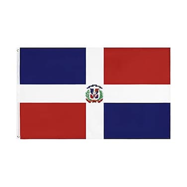 ANJOR Dominican Republic Flag 3x5Fts Dominican Flags With Brass Grommets 3 X 5 Ft