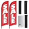FSFLAG Sale Feather Flags 8Ft Swooper Feather Flag for Sale Business 2Pack Red